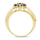 14K Yellow Gold Plated 0.98 Carat Genuine Blue Diamond .925 Sterling Silver Ring-5