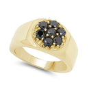 14K Yellow Gold Plated 0.98 Carat Genuine Black Diamond .925 Sterling Silver Ring-5