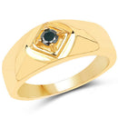 0.12 Carat Genuine Blue Diamond .925 Sterling Silver Ring-4