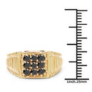14K Yellow Gold Plated 0.63 Carat Genuine Black Diamond .925 Sterling Silver Ring-6
