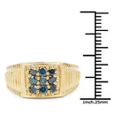 14K Yellow Gold Plated 0.63 Carat Genuine Blue Diamond .925 Sterling Silver Ring-6