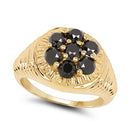 14K Yellow Gold Plated 1.40 Carat Genuine Black Diamond .925 Sterling Silver Ring-5