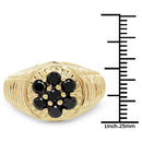 14K Yellow Gold Plated 1.40 Carat Genuine Black Diamond .925 Sterling Silver Ring-6