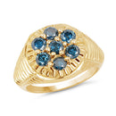 14K Yellow Gold Plated 1.40 Carat Genuine Blue Diamond .925 Sterling Silver Ring-5