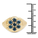 14K Yellow Gold Plated 1.40 Carat Genuine Blue Diamond .925 Sterling Silver Ring-7