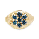 14K Yellow Gold Plated 1.40 Carat Genuine Blue Diamond .925 Sterling Silver Ring-8
