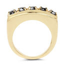 14K Yellow Gold Plated 1.25 Carat Genuine Black Diamond .925 Sterling Silver Ring-5