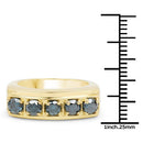 14K Yellow Gold Plated 1.25 Carat Genuine Blue Diamond .925 Sterling Silver Ring-6