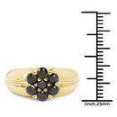 14K Yellow Gold Plated 0.91 Carat Genuine Black Diamond .925 Sterling Silver Ring-6