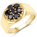 0.91 Carat Genuine Black Diamond .925 Sterling Silver Ring-5