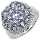 1.61 Carat Genuine Tanzanite .925 Sterling Silver Ring-2