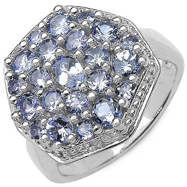 1.61 Carat Genuine Tanzanite .925 Sterling Silver Ring - 0