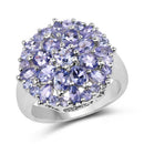 2.79 Carat Genuine Tanzanite .925 Sterling Silver Ring-4