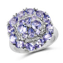 2.92 Carat Genuine Tanzanite .925 Sterling Silver Ring-4