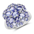 3.91 Carat Genuine Tanzanite .925 Sterling Silver Ring-4