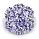 3.91 Carat Genuine Tanzanite .925 Sterling Silver Ring-6