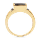 2.16 Carat Genuine Black Onyx and Black Diamond .925 Sterling Silver Ring-5