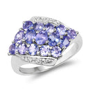 1.85 Carat Genuine Tanzanite .925 Sterling Silver Ring-5
