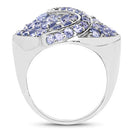 3.65 Carat Genuine Tanzanite .925 Sterling Silver Ring-5