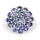 2.70 Carat Genuine Tanzanite .925 Sterling Silver Ring-6