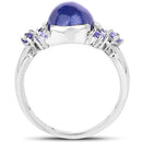 3.76 Carat Genuine Tanzanite .925 Sterling Silver Ring-5