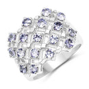 1.53 Carat Genuine Tanzanite .925 Sterling Silver Ring-4