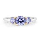 Two Tone Plated 1.07 Carat Genuine Tanzanite .925 Sterling Silver Ring-6