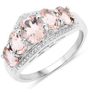 1.96 Carat Genuine Morganite .925 Sterling Silver Ring-2