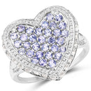 1.81 Carat Genuine Tanzanite and White Topaz .925 Sterling Silver Ring-4