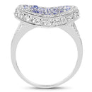 1.81 Carat Genuine Tanzanite and White Topaz .925 Sterling Silver Ring-5