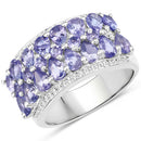 2.59 Carat Genuine Tanzanite .925 Sterling Silver Ring-4