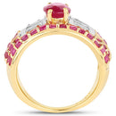 4.23 Carat Glass Filled Ruby and White Topaz .925 Sterling Silver Ring-5