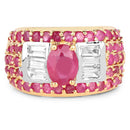 4.23 Carat Glass Filled Ruby and White Topaz .925 Sterling Silver Ring-6