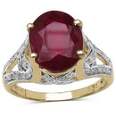 14K Yellow Gold Plated 4.00 Carat Genuine Ruby .925 Sterling Silver Ring-4
