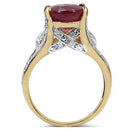 14K Yellow Gold Plated 4.00 Carat Genuine Ruby .925 Sterling Silver Ring-5