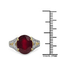 14K Yellow Gold Plated 4.00 Carat Genuine Ruby .925 Sterling Silver Ring-6