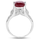4.00 Carat Genuine Glass Filled Ruby .925 Sterling Silver Ring-5