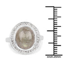 5.43 Carat Genuine Labradorite and White Topaz .925 Sterling Silver Ring-6