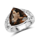 6.91 Carat Genuine Smoky Quartz .925 Sterling Silver Ring-4