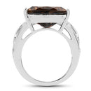 6.91 Carat Genuine Smoky Quartz .925 Sterling Silver Ring-5