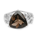 6.91 Carat Genuine Smoky Quartz .925 Sterling Silver Ring-6