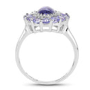 3.85 Carat Genuine Tanzanite .925 Sterling Silver Ring-5