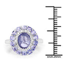 3.85 Carat Genuine Tanzanite .925 Sterling Silver Ring-6