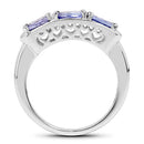 1.32 Carat Genuine Tanzanite .925 Sterling Silver Ring-5