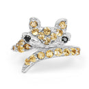 1.00 Carat Genuine Citrine & Black Spinel .925 Sterling Silver Ring-6