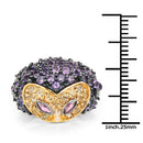 2.01 Carat Genuine Rhodolite and Amethyst .925 Sterling Silver Ring-6