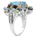 10.34 Carat Genuine Multi Stone .925 Sterling Silver Ring-6