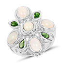 2.97 Carat Genuine Ethiopian Opal And Chrome Diopside .925 Sterling Silver Ring-4
