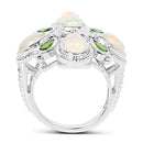 2.97 Carat Genuine Ethiopian Opal And Chrome Diopside .925 Sterling Silver Ring-5