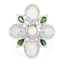 2.97 Carat Genuine Ethiopian Opal And Chrome Diopside .925 Sterling Silver Ring-6